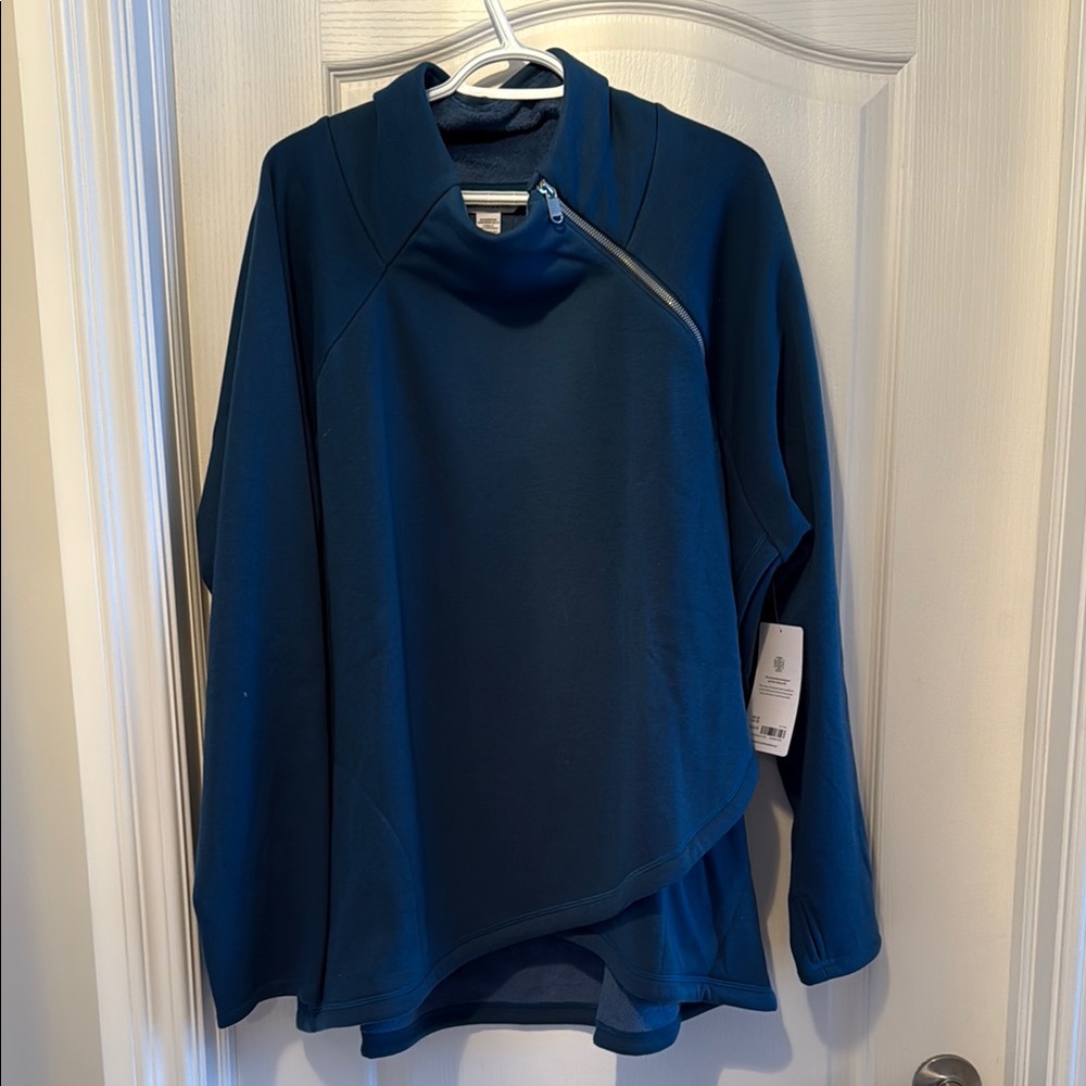 Cozy Karma Asym Pullover - Dark Teal